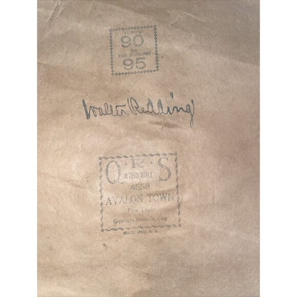 Vintage QRS PIANO WORD ROLL scroll Town Fox Trot Walter Redding Sherman Box - Picture 2 of 10